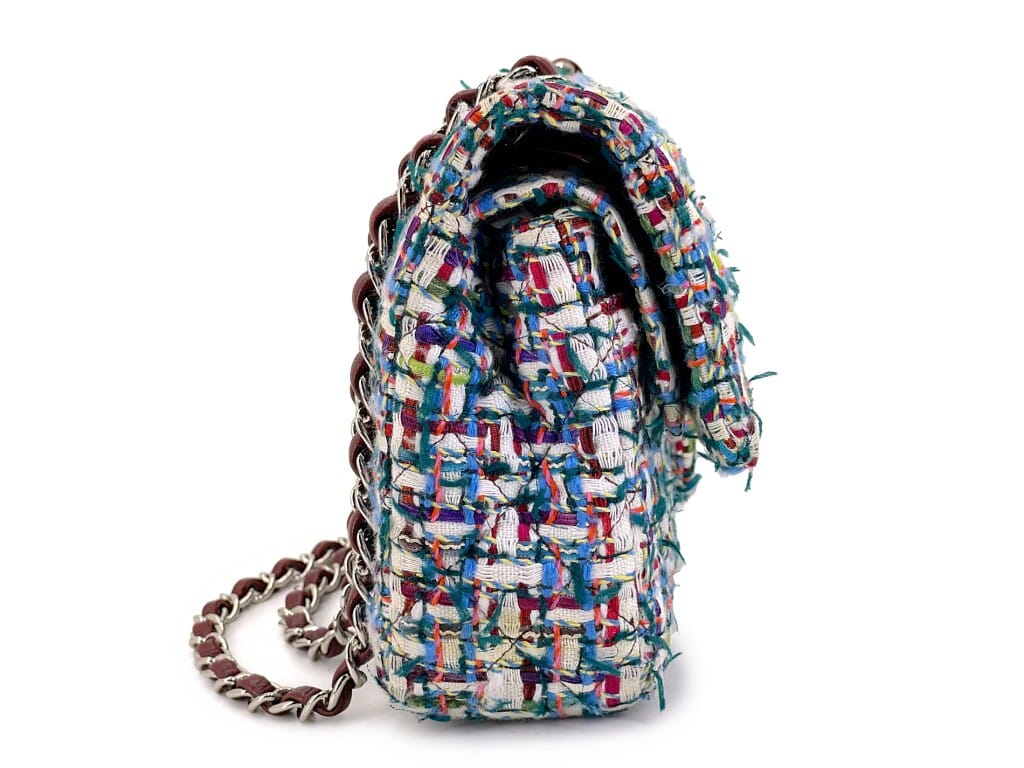 Multicolor Tweed Medium Classic Double Flap Bag Silver Hardware, 2016