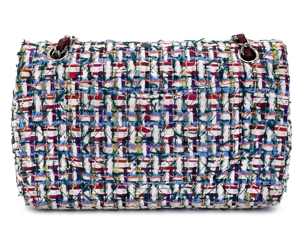 Multicolor Tweed Medium Classic Double Flap Bag Silver Hardware, 2016