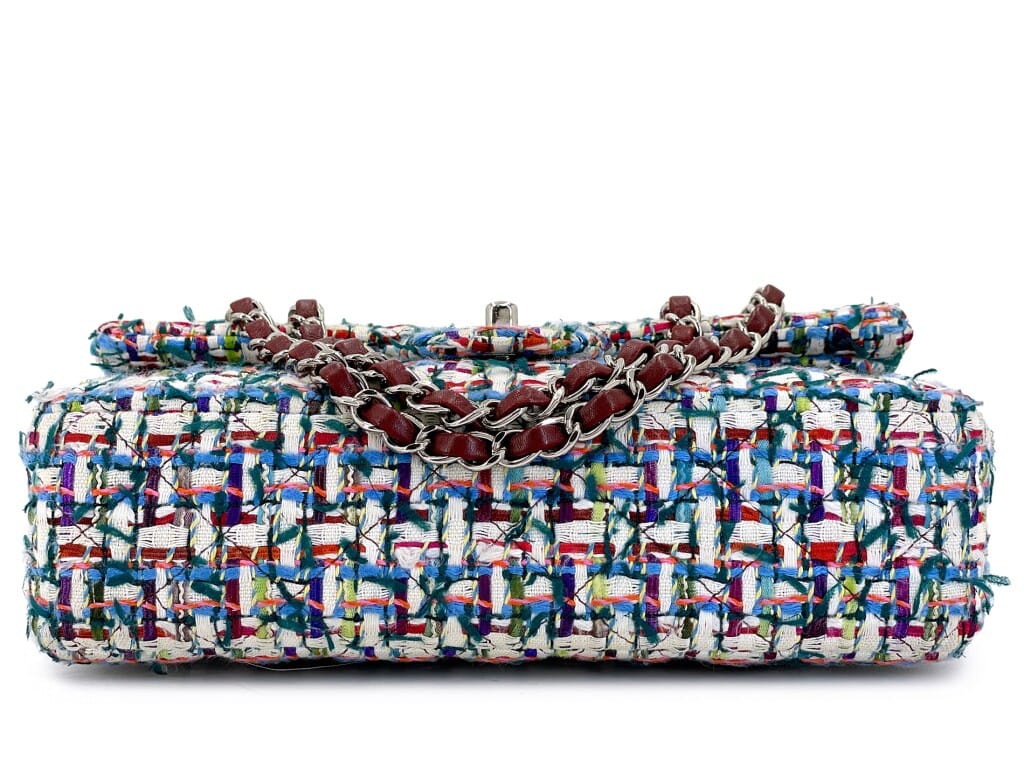 Multicolor Tweed Medium Classic Double Flap Bag Silver Hardware, 2016