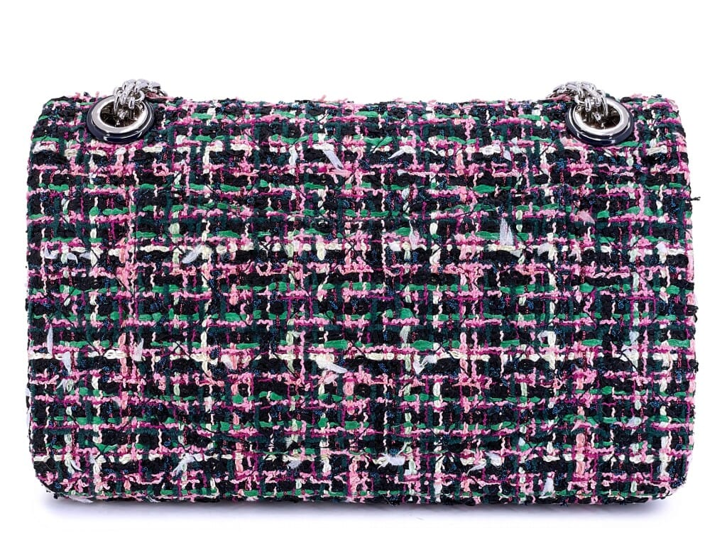 Pink and Green Tweed 2.55 Reissue 225 Flap Bag Silver Hardware, 2019