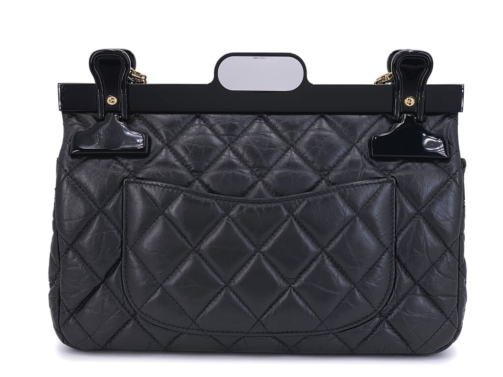 Black Aged Quilted Calfskin Hanger 2.55 Reissue 225 Gold Hardware, 2016