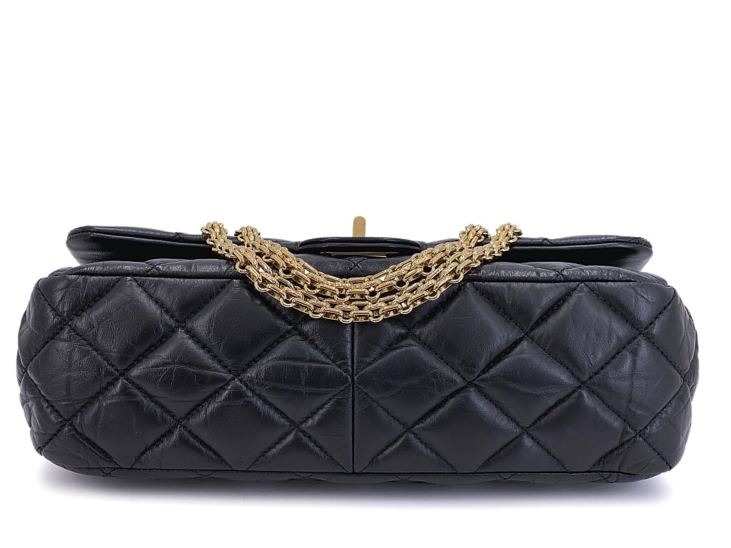 Black Aged Quilted Calfskin Hanger 2.55 Reissue 225 Gold Hardware, 2016