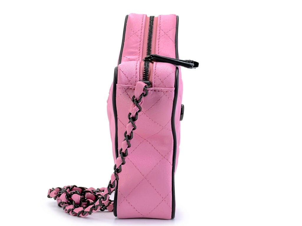 Pink Quilted Satin Walk of Fame Paris-Los Angeles Bag Black Hardware, 2024