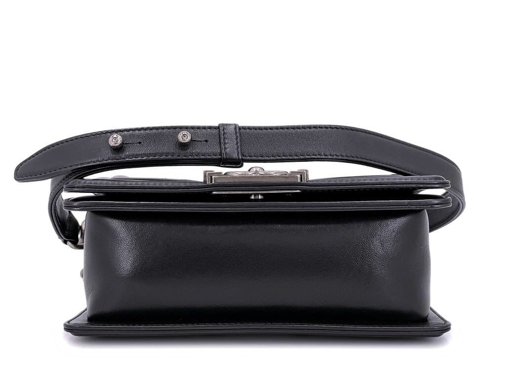 Black Chevron Lizard Airlines Boy Classic Flap Bag Ruthenium Hardware, 2016