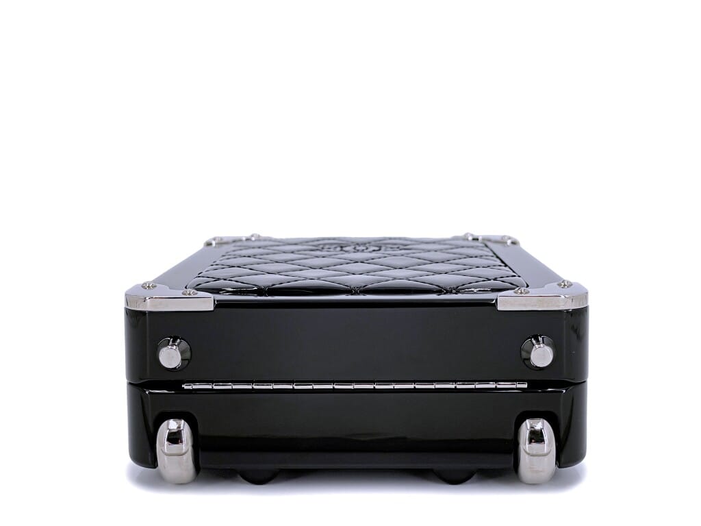Black Quilted Patent and Plexiglass Airlines Evening In The Air Trolley Minaudière Silver Hardware, 2016-2017