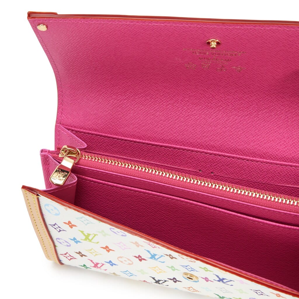 Takashi Murakami White Monogram Multicolor Sarah Wallet Gold Hardware, 2025