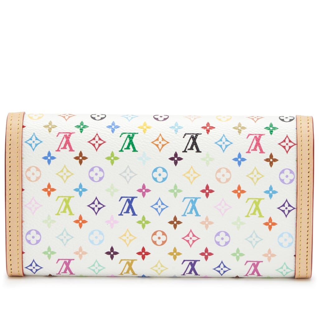 Takashi Murakami White Monogram Multicolor Sarah Wallet Gold Hardware, 2025