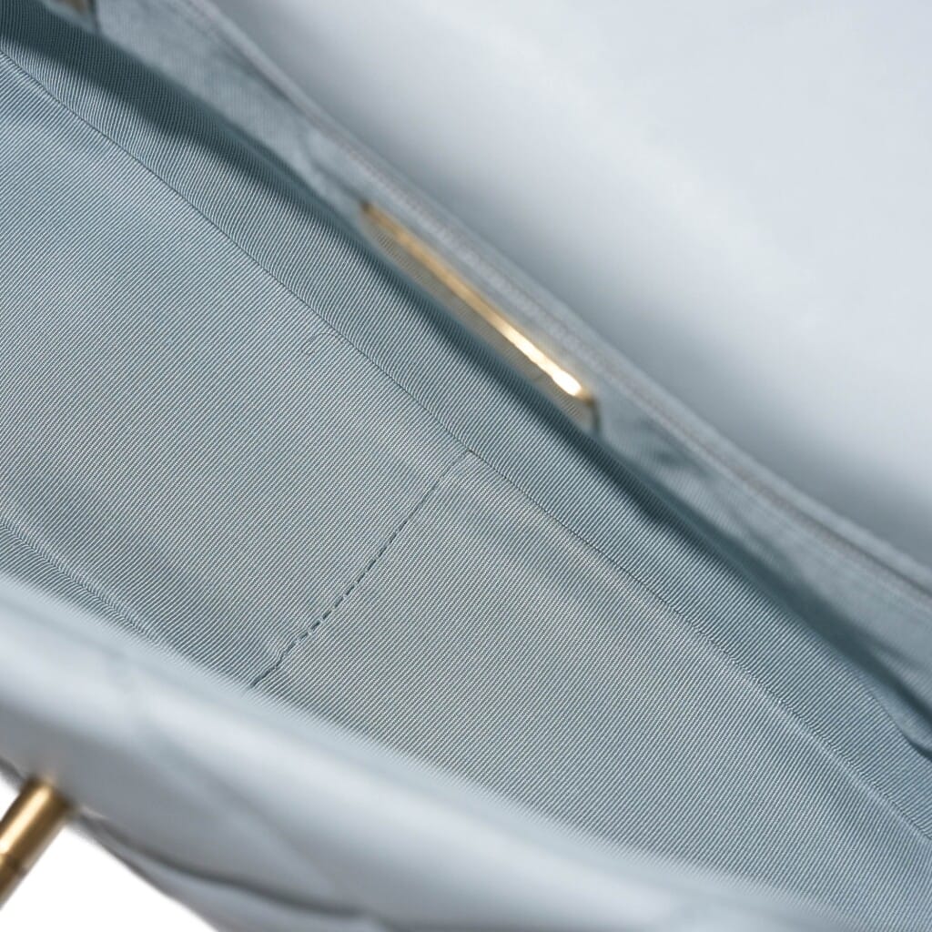 Light Blue Quilted Lambskin Small Chanel 19 Flap Aged Gold, Ruthenium and Silver Hardware