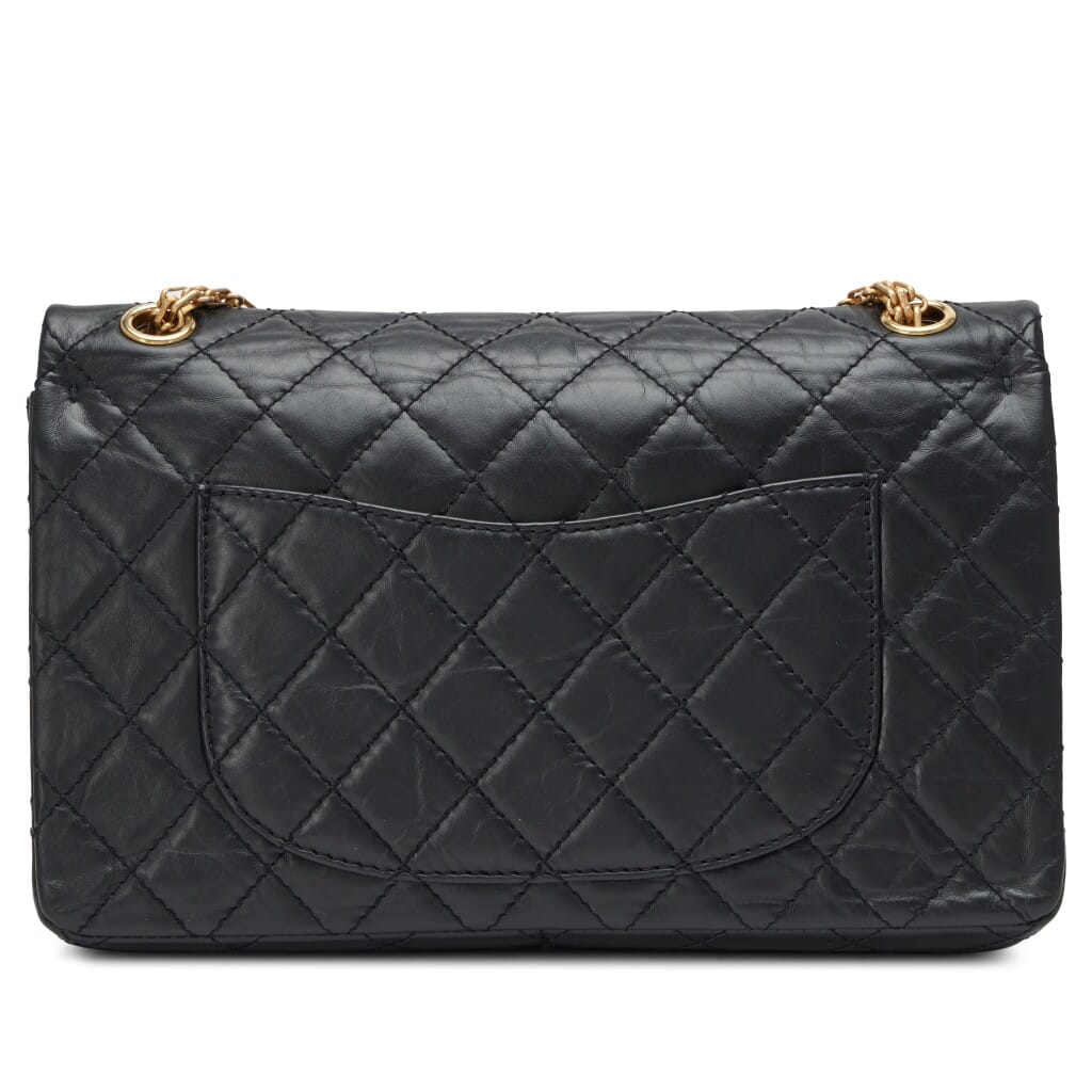 Black Quilted Aged Calfskin Paris Rue Cambon Lucky Charms 226 Reissue Double Flap Bag Antique Gold Hardware, 2018