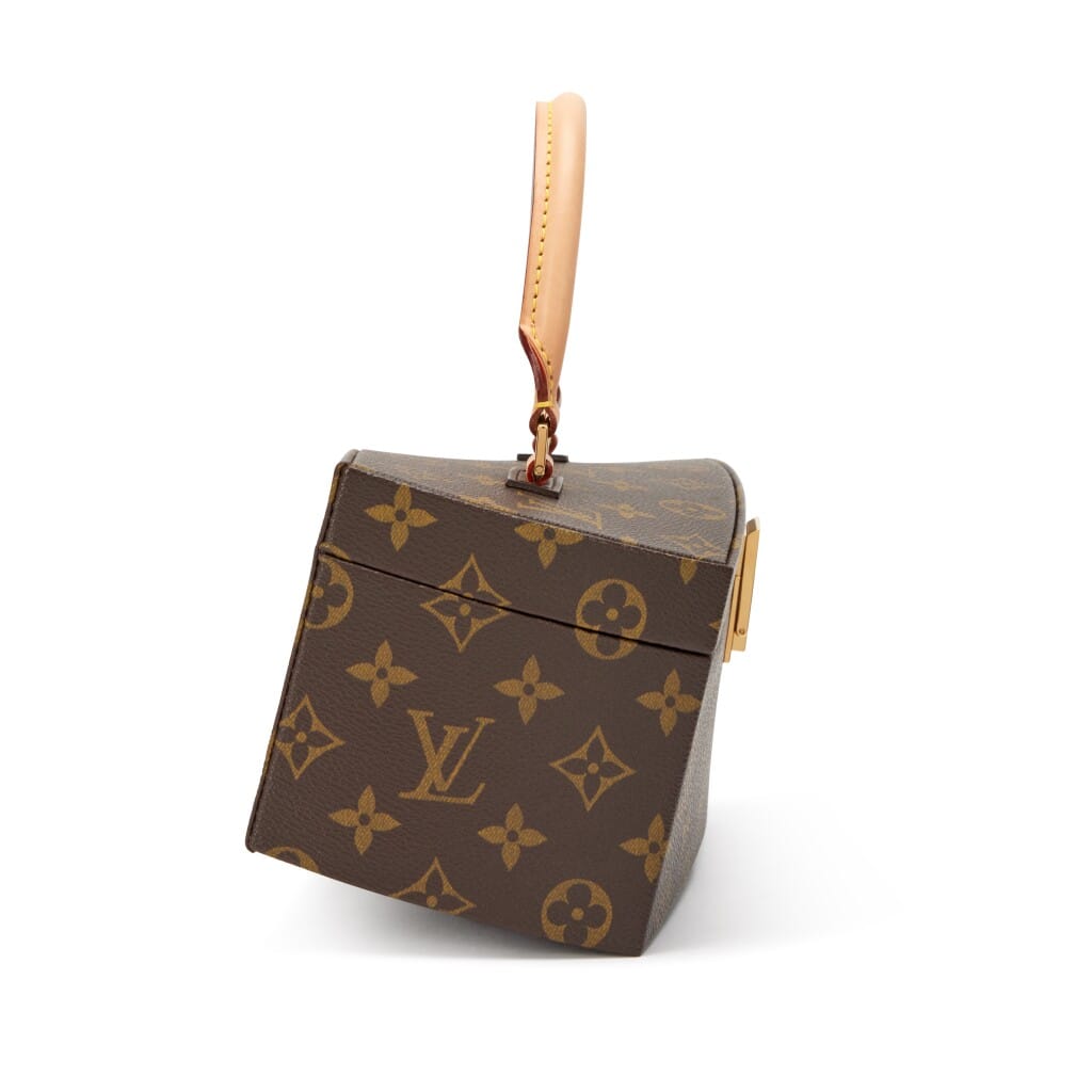 Brown Monogram Coated Canvas Iconoclasts Frank Gehry Twisted Box Gold Hardware, 2014