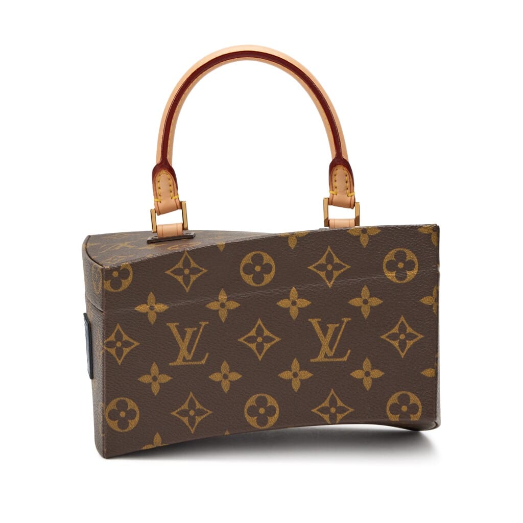 Brown Monogram Coated Canvas Iconoclasts Frank Gehry Twisted Box Gold Hardware, 2014