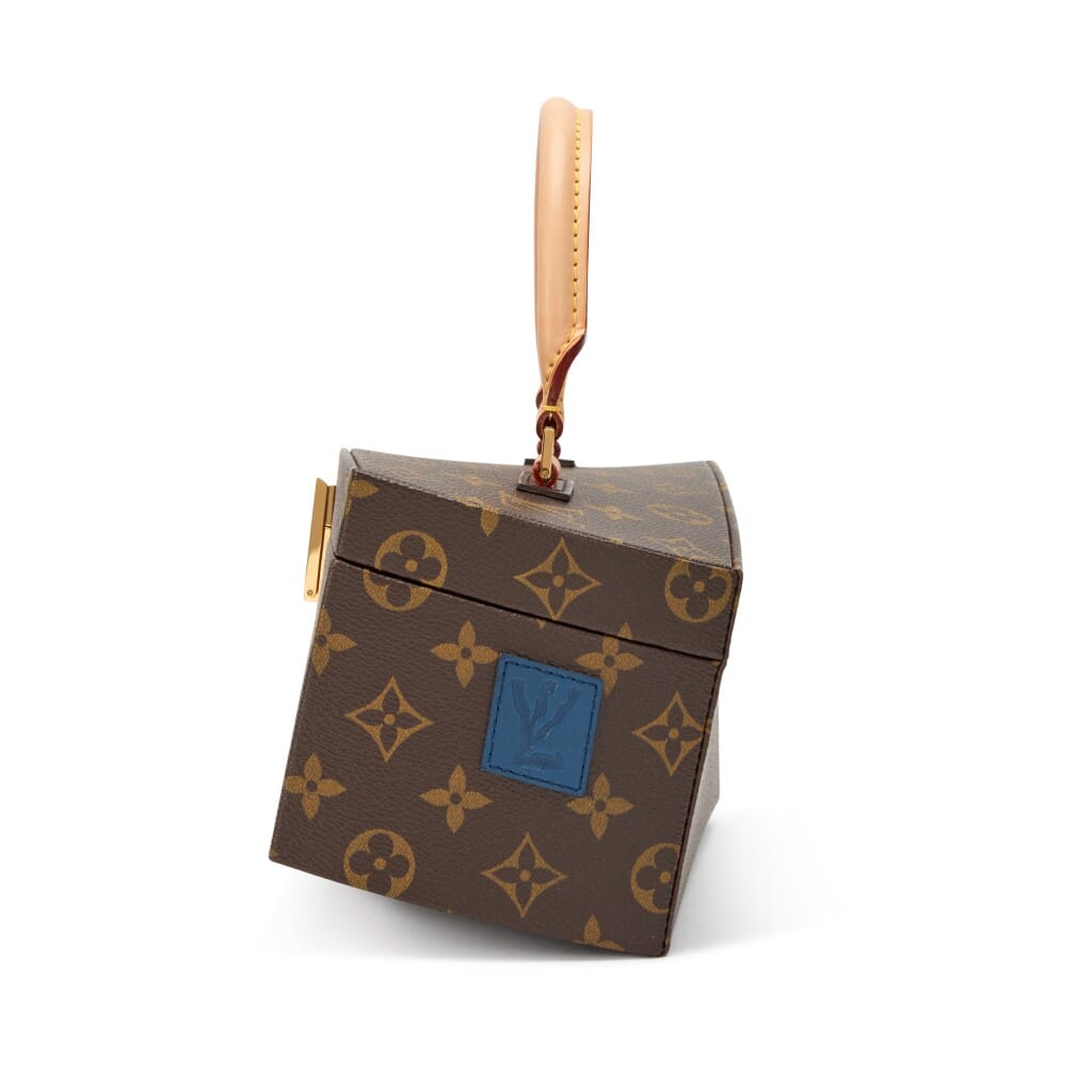 Brown Monogram Coated Canvas Iconoclasts Frank Gehry Twisted Box Gold Hardware, 2014