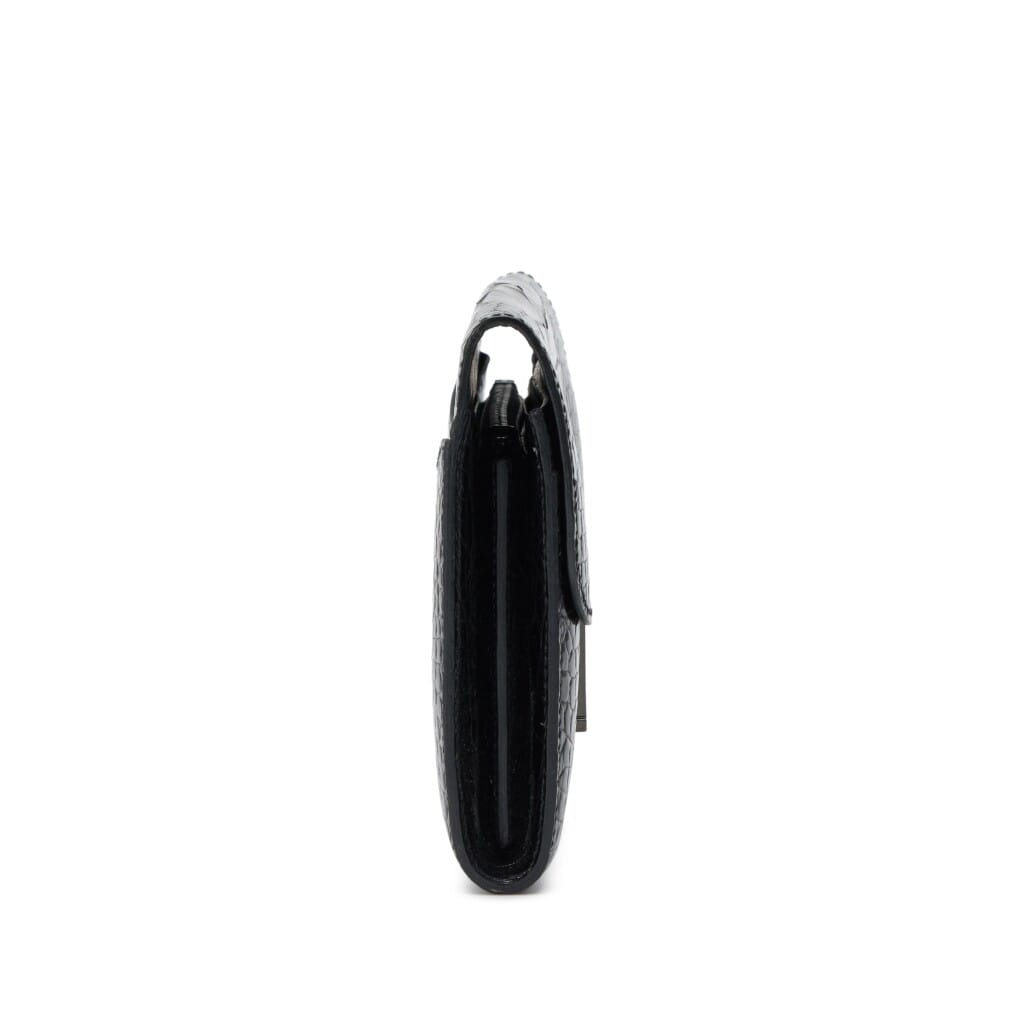 Black Shiny Alligator So Black Constance Long Wallet PVD Hardware, 2016