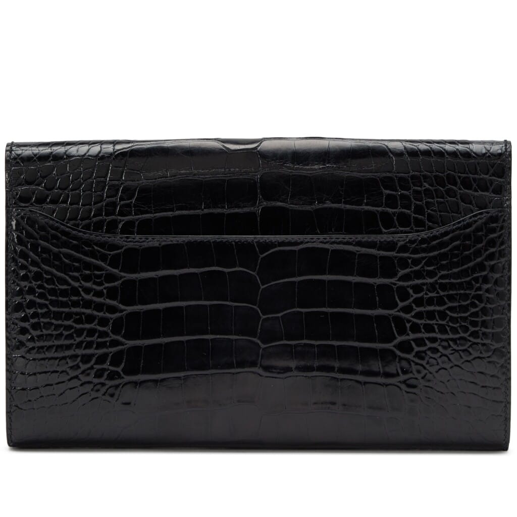 Black Shiny Alligator So Black Constance Long Wallet PVD Hardware, 2016