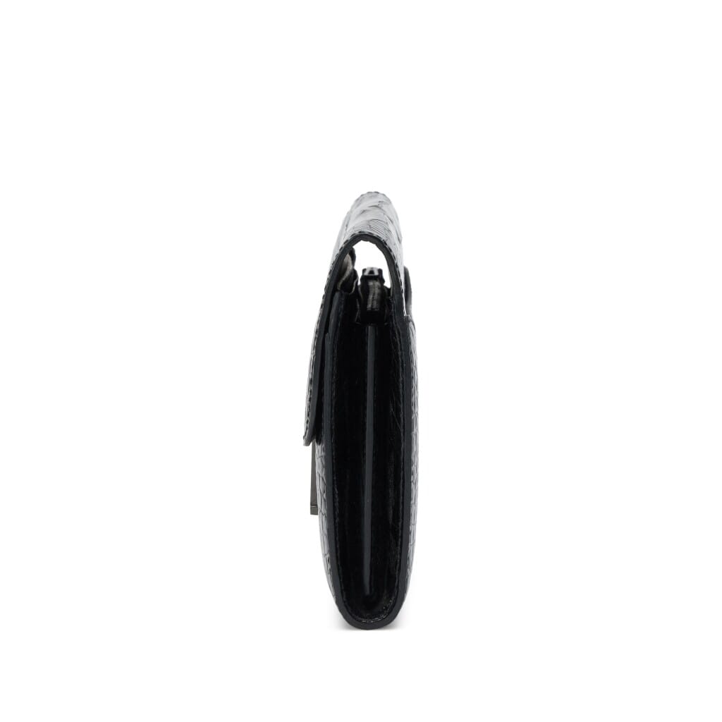 Black Shiny Alligator So Black Constance Long Wallet PVD Hardware, 2016