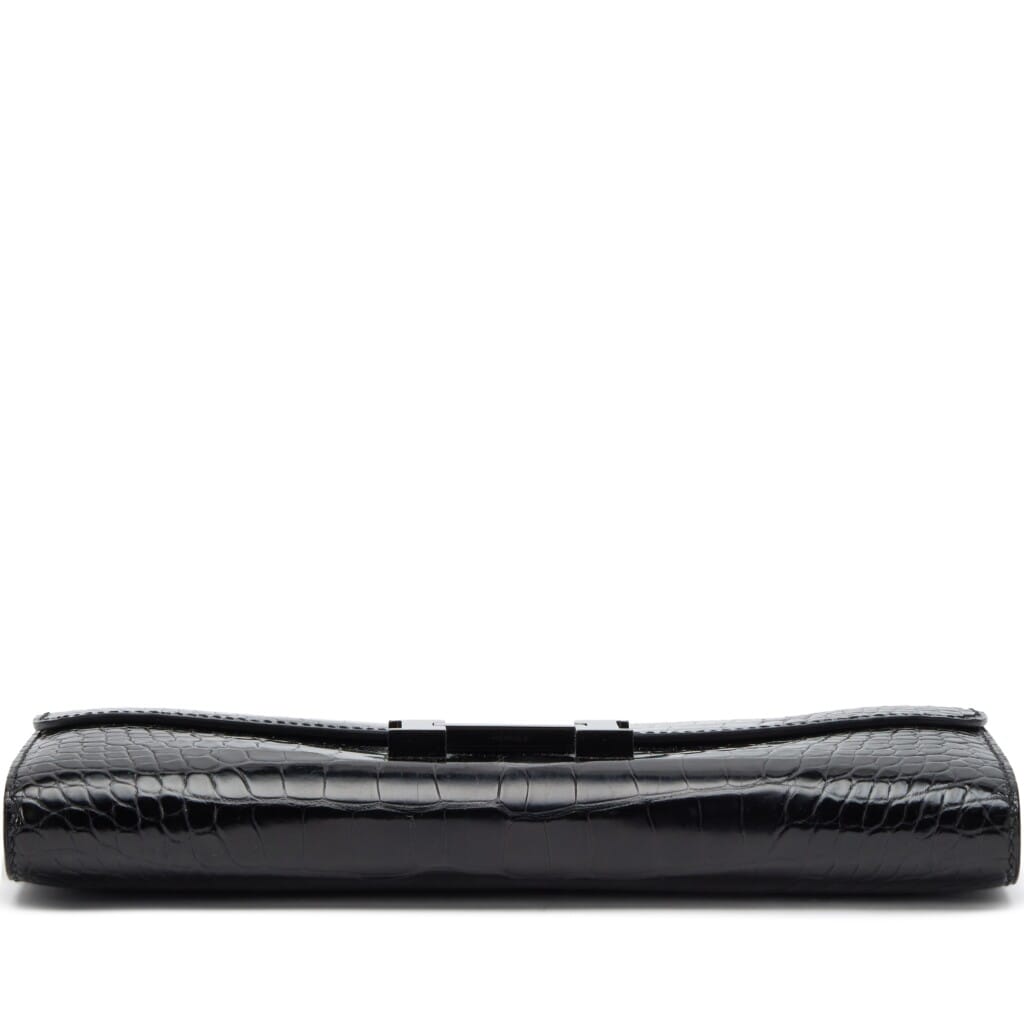 Black Shiny Alligator So Black Constance Long Wallet PVD Hardware, 2016