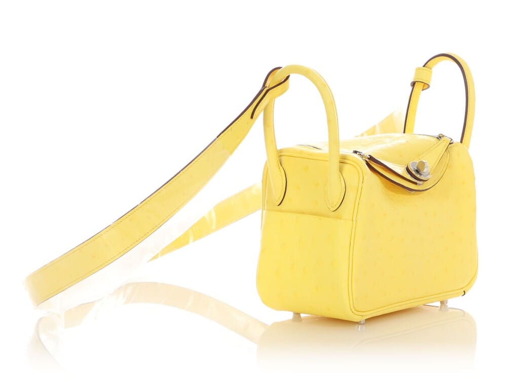Jaune Citron Ostrich Boreal Mini Lindy 20 Palladium Hardware, 2020