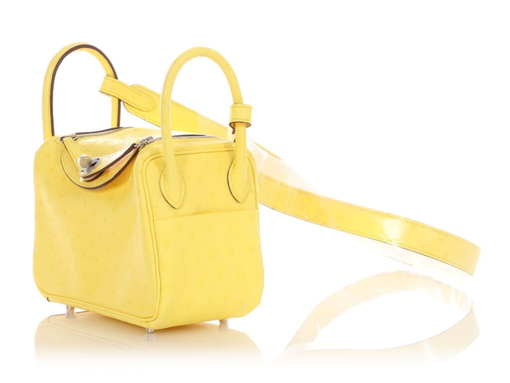 Jaune Citron Ostrich Boreal Mini Lindy 20 Palladium Hardware, 2020