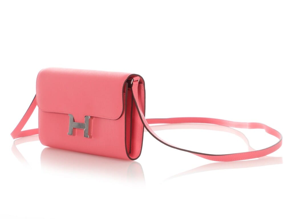 Rose Azalee Chèvre Mysore Constance-To-Go Wallet Palladium Hardware, 2021