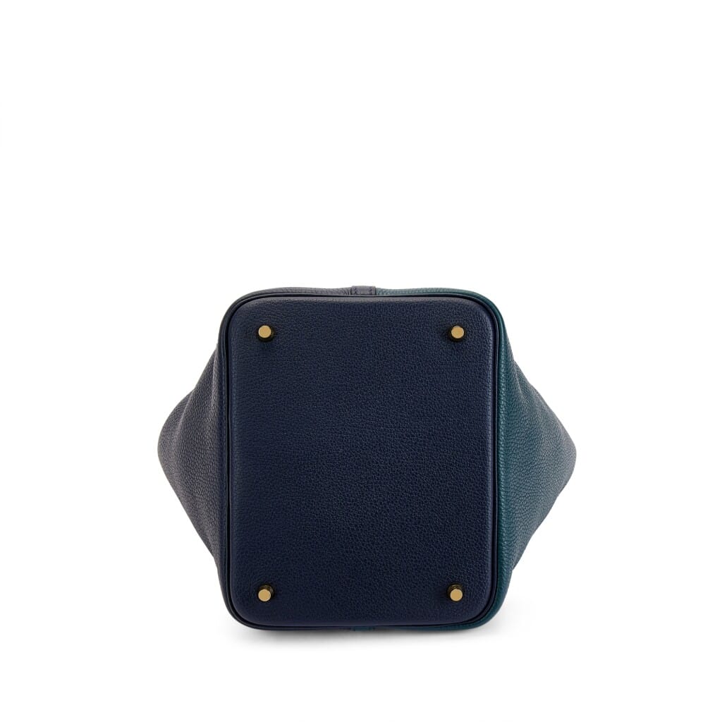 Limited Edition Vert Cypres, Bleu Nuit and Black Clemence Casaque Picotin Lock 22 Gold Hardware, 2020