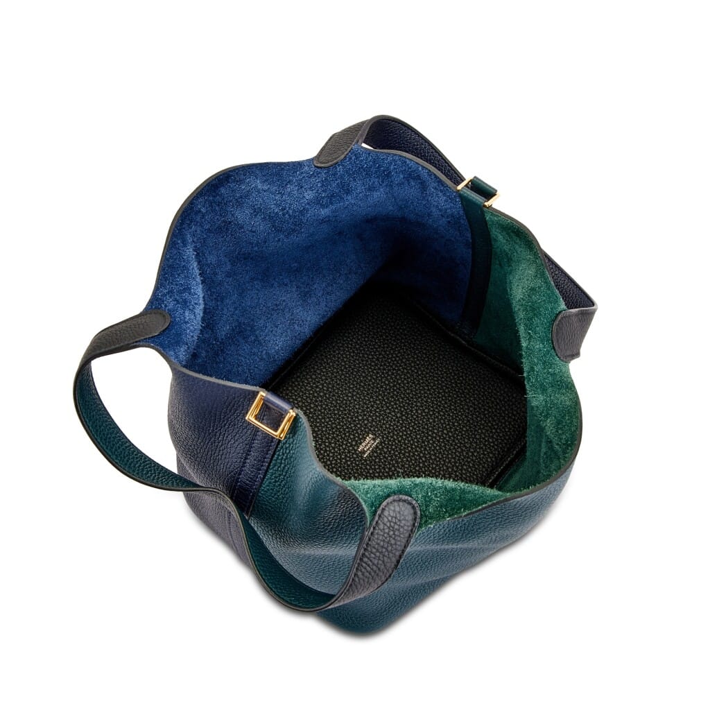Limited Edition Vert Cypres, Bleu Nuit and Black Clemence Casaque Picotin Lock 22 Gold Hardware, 2020