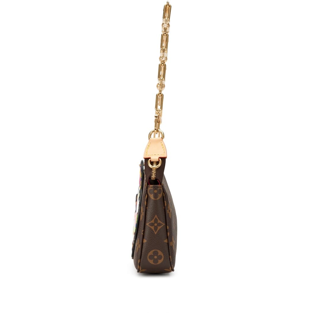 Takashi Murakami Brown Monogram Canvas Pochette Accessoires Gold Hardware, 2025