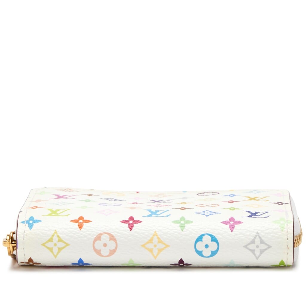 White Litchi Monogram Multicolor Zippy Coin Purse Wallet Gold Hardware, 2013