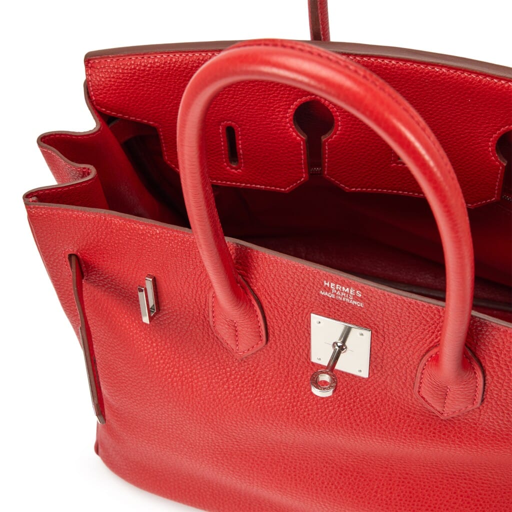Rouge Vif Togo Birkin 35 Palladium Hardware, 2004