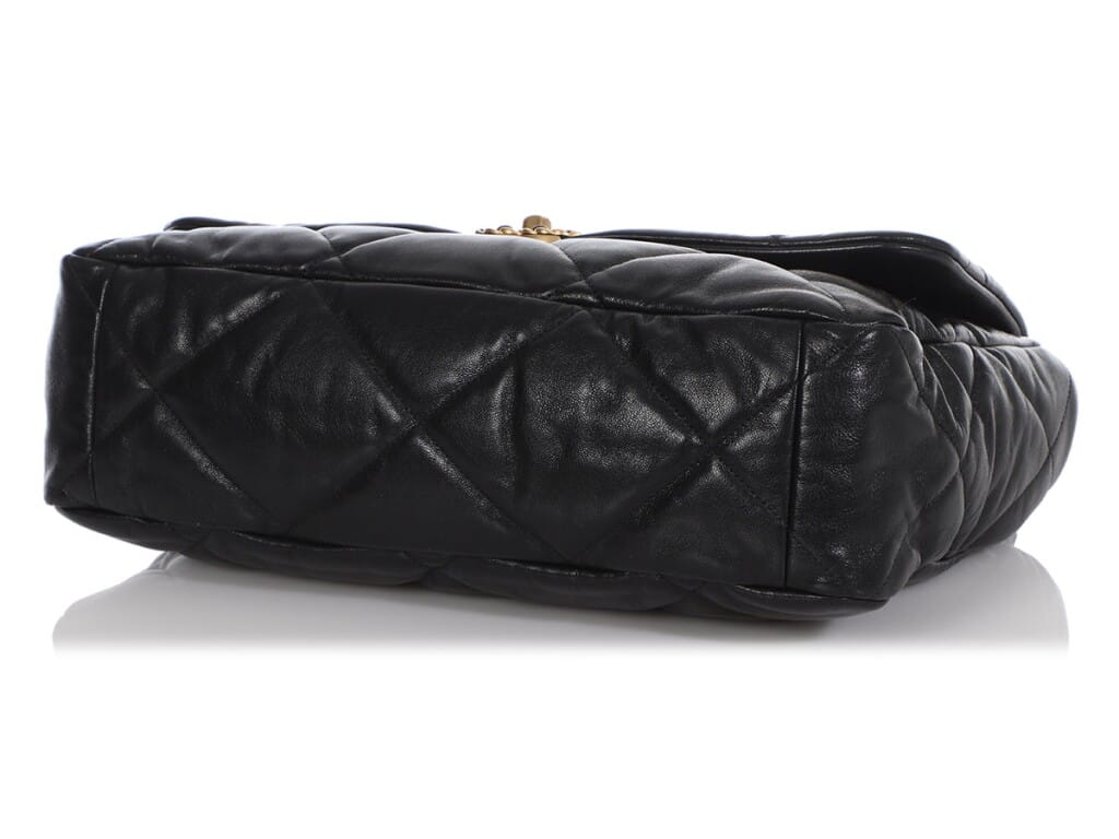 Black Quilted Goatskin Maxi 19 Flap Gold Silver and Ruthenium Hardware, 2021