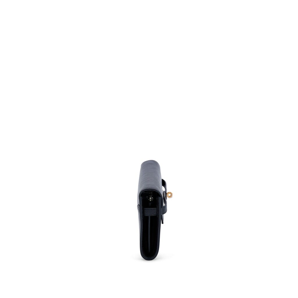 Black Chèvre Kelly-To-Go Wallet Electrum Hardware, 2025