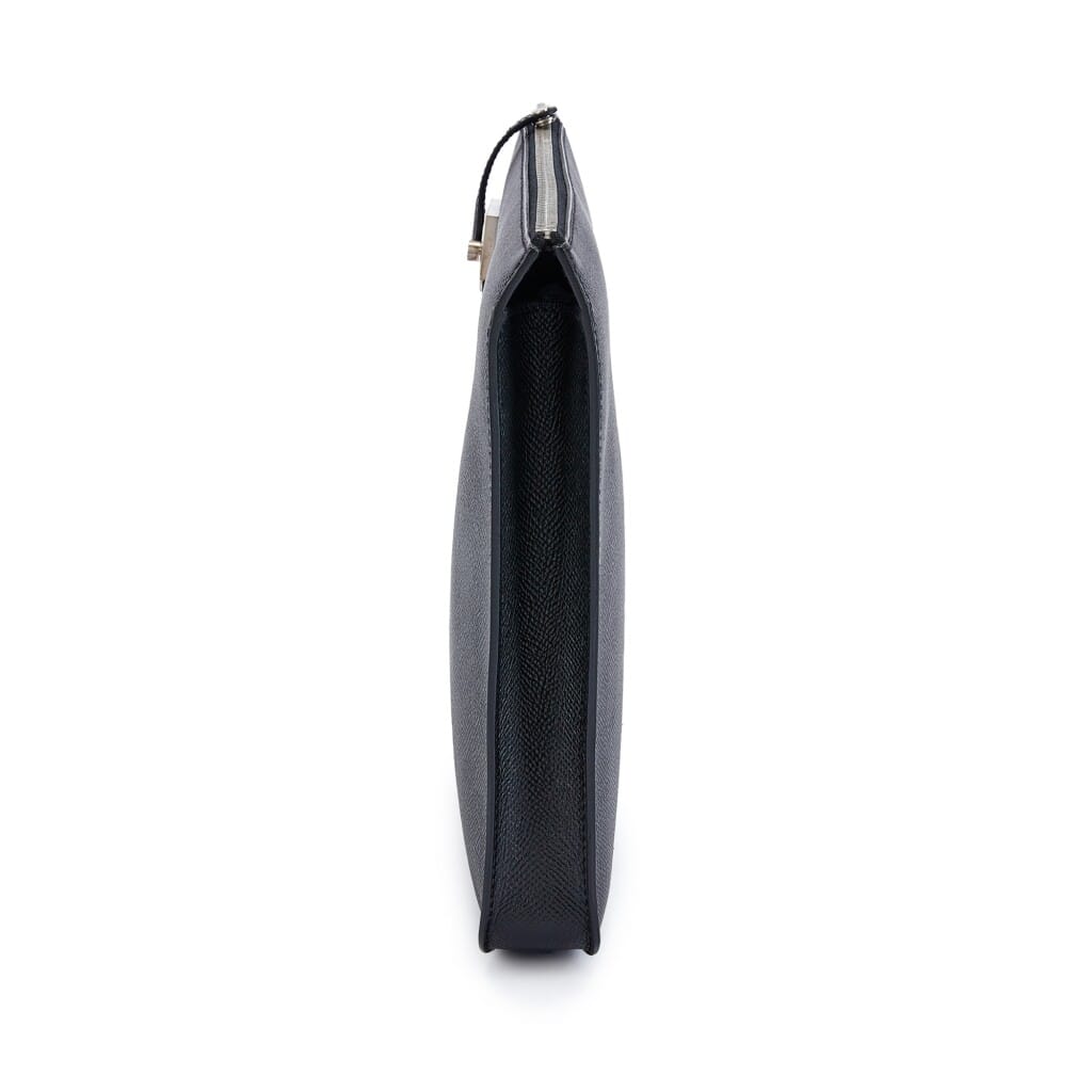 Black Epsom Cityhall Pouch Brushed Palladium Hardware, 2017
