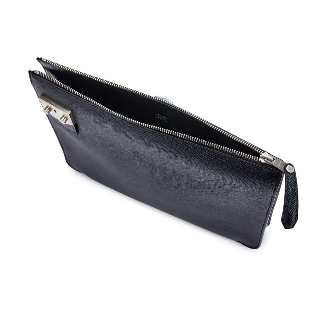 Black Epsom Cityhall Pouch Brushed Palladium Hardware, 2017
