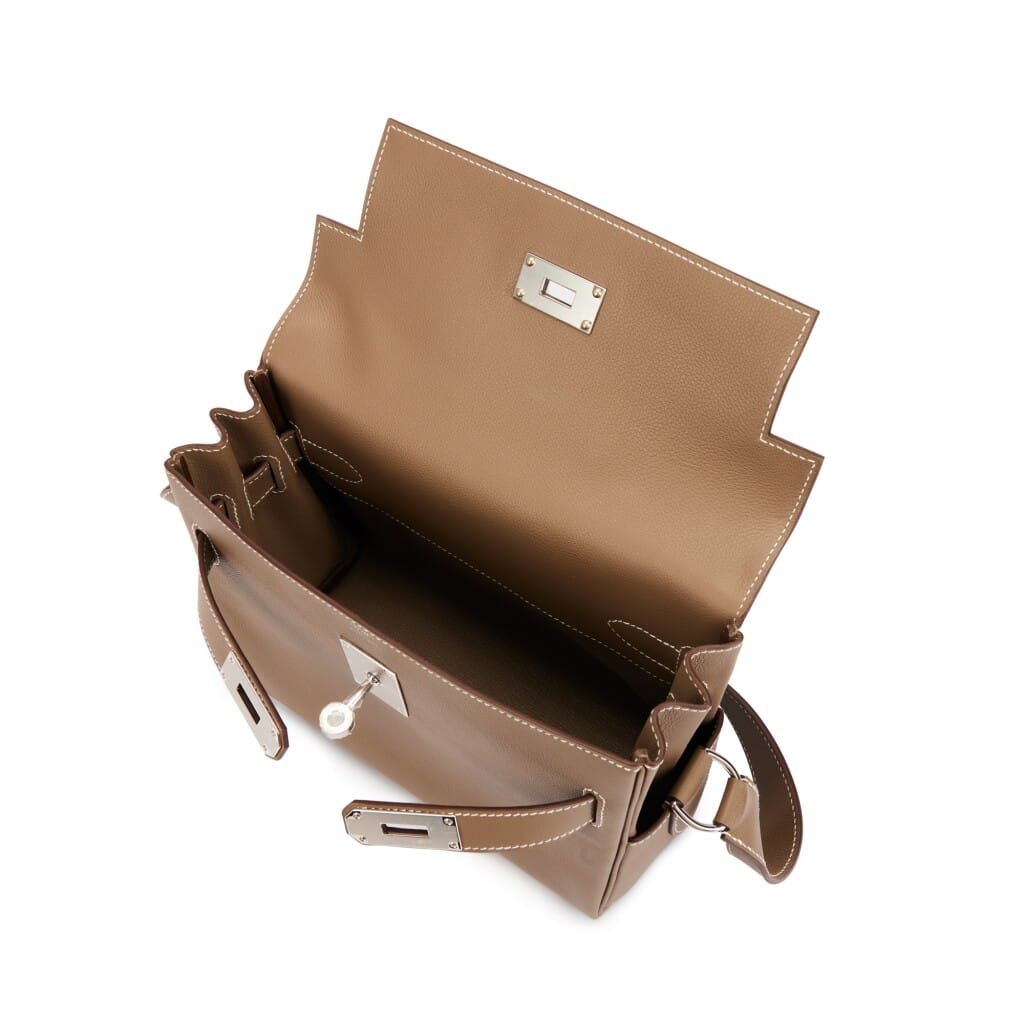 Etoupe Evercolor Kelly Messenger PM Palladium Hardware, 2024