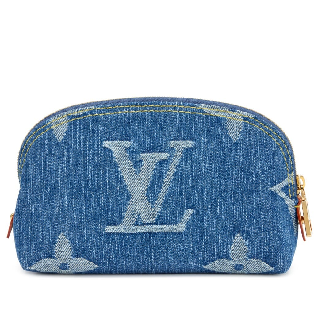Blue Denim Giant Monogram Pochette Cosmetique PM Gold Hardware, 2024