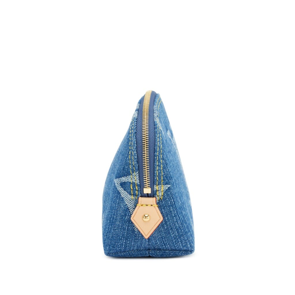 Blue Denim Giant Monogram Pochette Cosmetique PM Gold Hardware, 2024