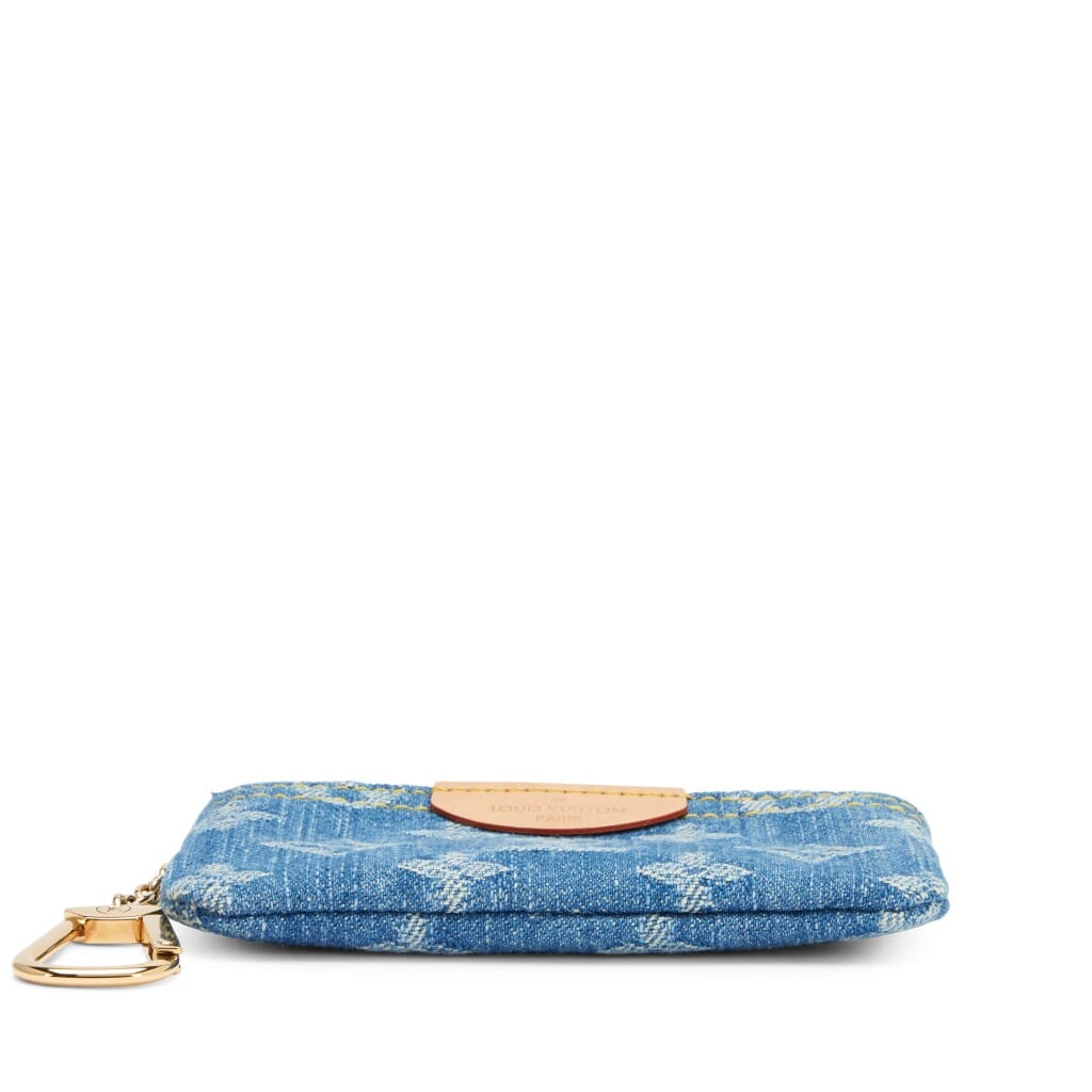 Blue Denim Monogram Denim Key Pouch Gold Hardware, 2024