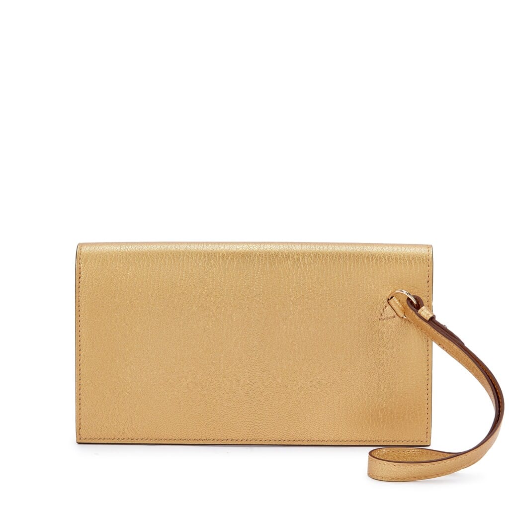 Dore Chamkilight Metallic Kelly Pocket Long Wallet Permabrass Hardware, 2024