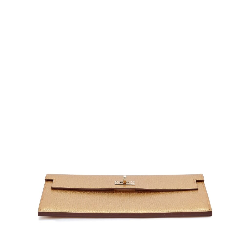 Dore Chamkilight Metallic Kelly Pocket Long Wallet Permabrass Hardware, 2024