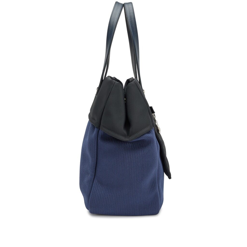 Navy Blue and Black Quilted Rue Cambon Shopping Tote Silver Hardware, 2013-2014