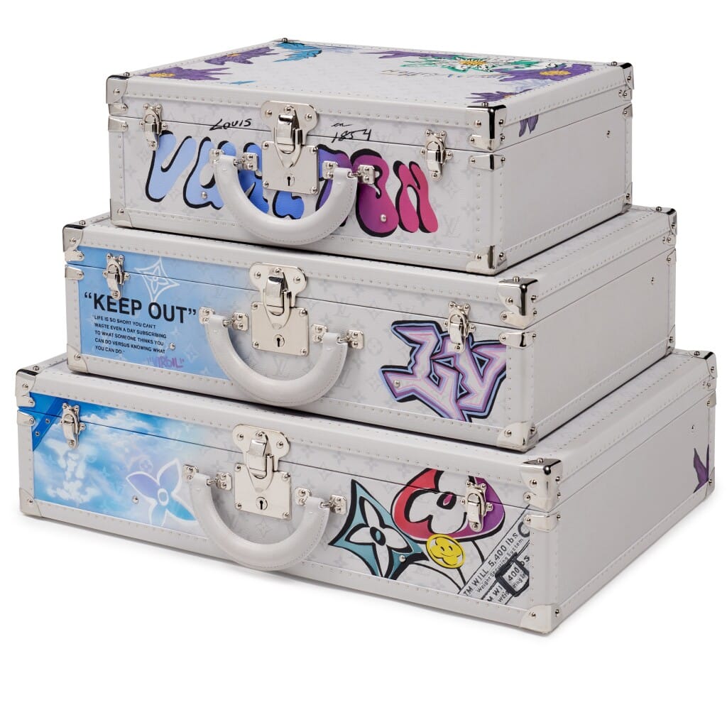 Set of Three Limited Edition Optic White Trunks Customized by Ariana Pacino, 2023