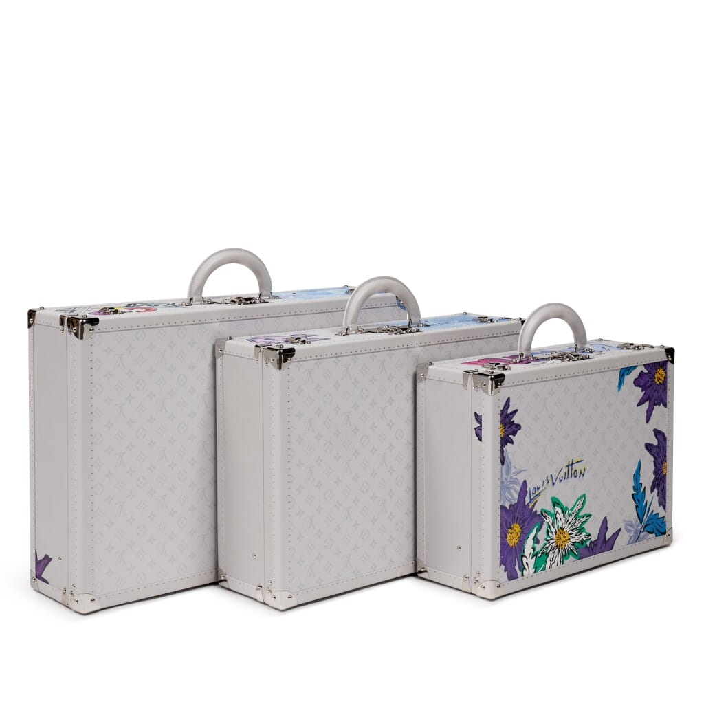 Set of Three Limited Edition Optic White Trunks Customized by Ariana Pacino, 2023
