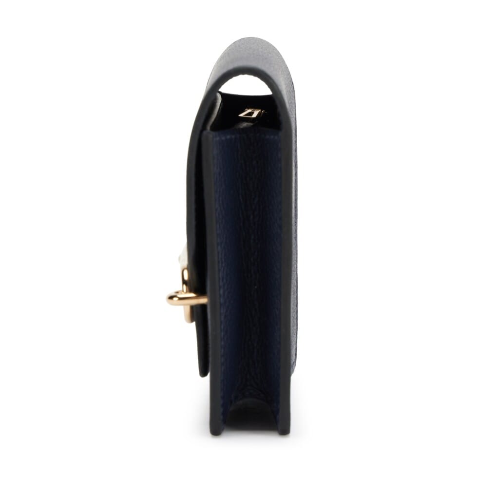 Bleu Nuit Evercolor Roulis Slim Wallet Permabrass Hardware, 2020