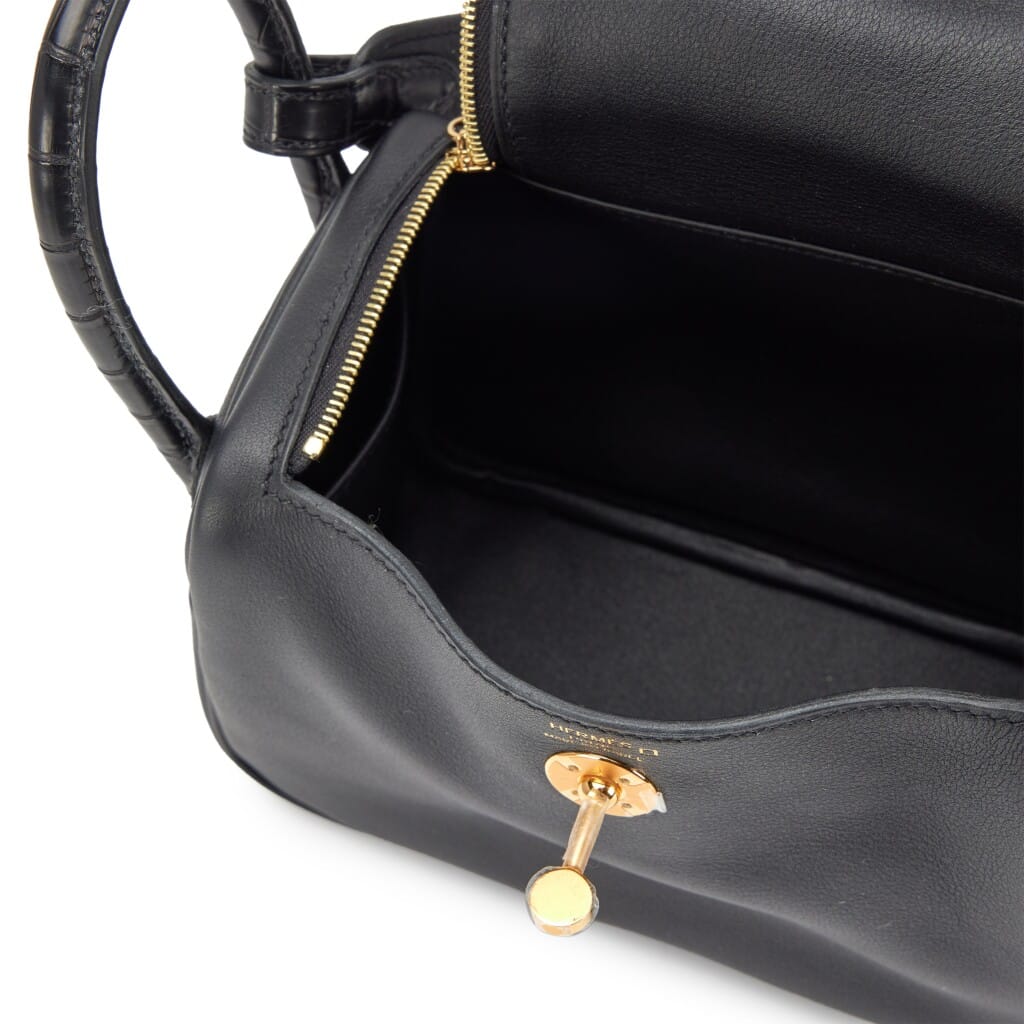 Black Swift and Matte Alligator Touch Mini Lindy 20 Gold Hardware, 2021