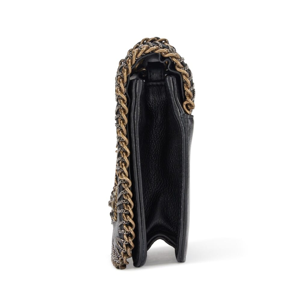 Black Embroidered Calfskin Paris-Byzance CC Small Flap Bag Gold Hardware, 2011