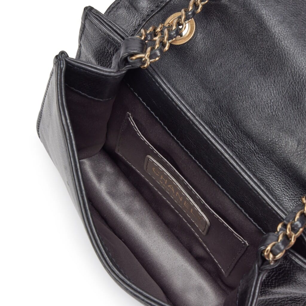 Black Embroidered Calfskin Paris-Byzance CC Small Flap Bag Gold Hardware, 2011