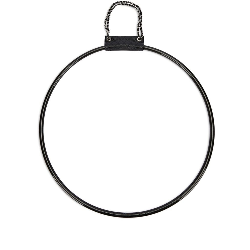 Black Quilted Lambskin Hula Hoop Flap Bag Silver Hardware