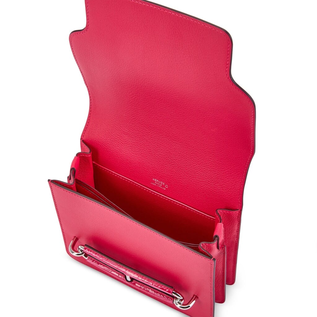 Rose Mexico Evercolor and Alligator Touch Mini Roulis 18 Palladium Hardware, 2021
