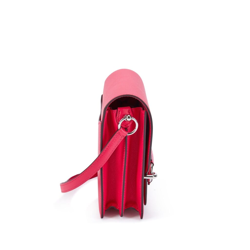 Rose Mexico Evercolor and Alligator Touch Mini Roulis 18 Palladium Hardware, 2021