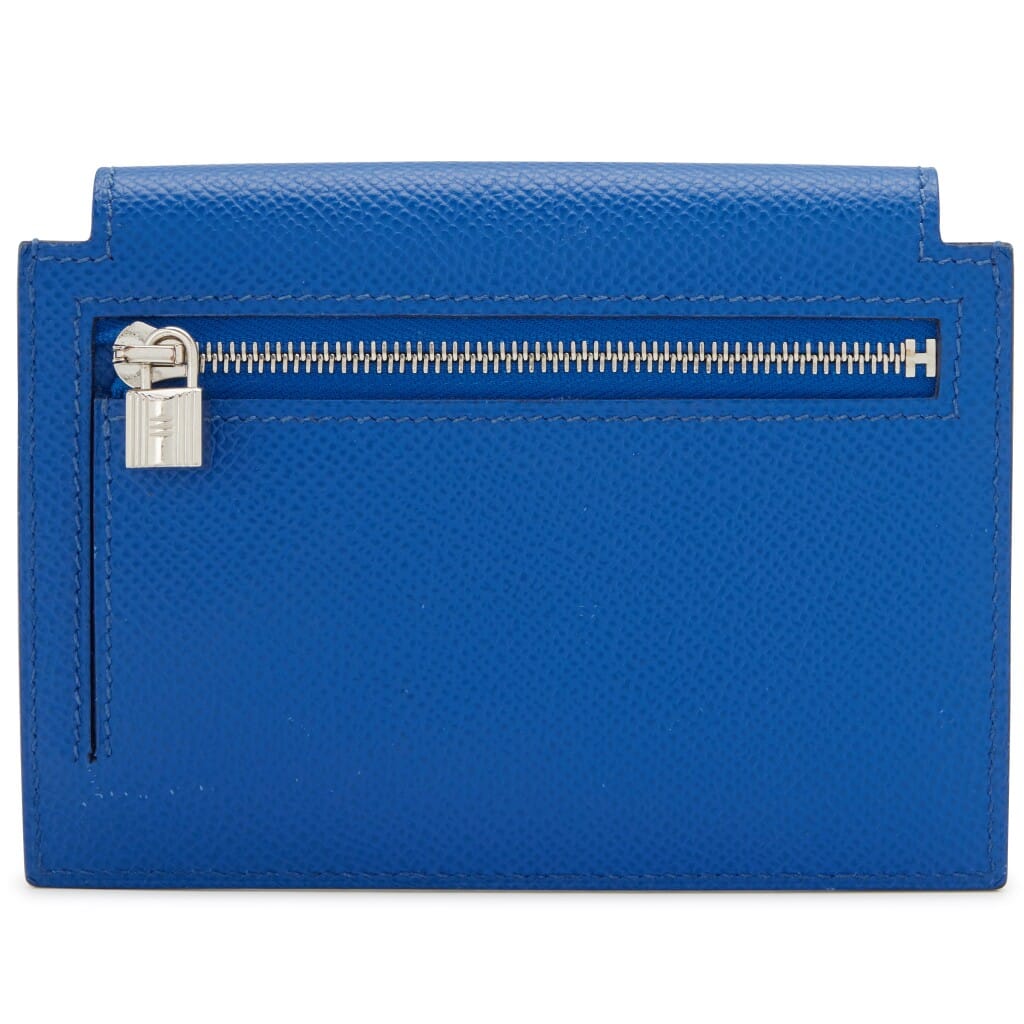 Bleu France Epsom Kelly Pocket Compact Wallet Palladium Hardware, 2022