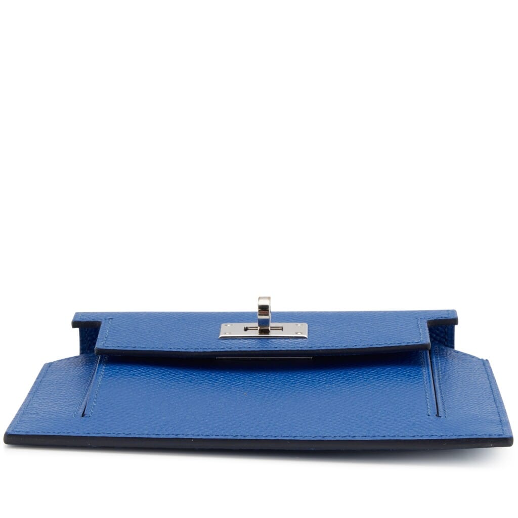 Bleu France Epsom Kelly Pocket Compact Wallet Palladium Hardware, 2022